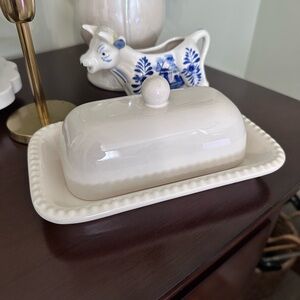 Pottery Barn Cream Emma Butter Dish